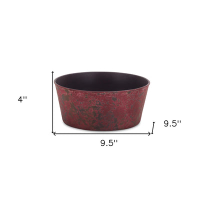 10" Red Recycled Plastic Indoor Outdoor Round Pot Planter