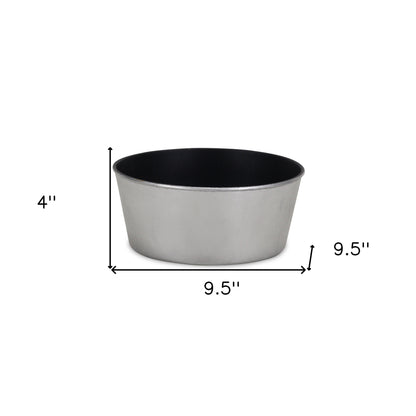 10" Silver Recycled Plastic Indoor Outdoor Round Pot Planter