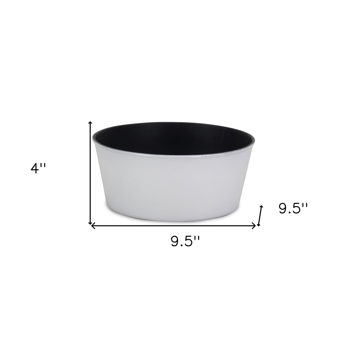 10" White Recycled Plastic Indoor Outdoor Round Nursery Pot