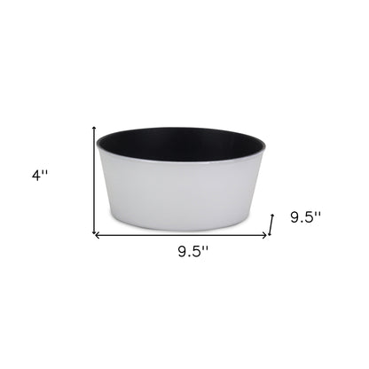 10" White Recycled Plastic Indoor Outdoor Round Pot Planter