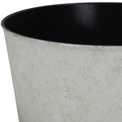 12" Cream Recycled Plastic Indoor Outdoor Round Nursery Pot