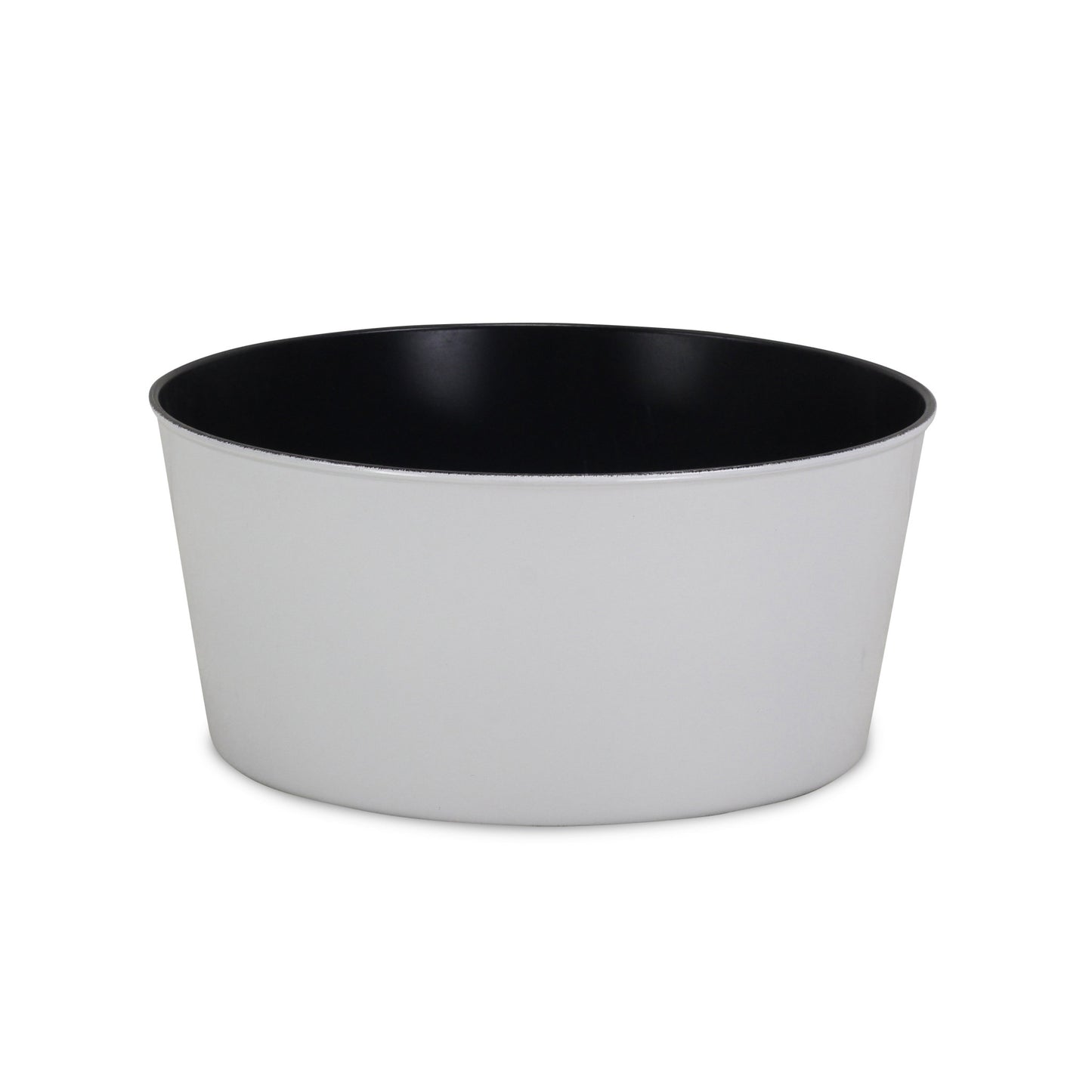 12" White Recycled Plastic Indoor Outdoor Round Pot Planter