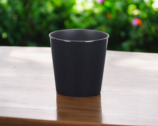 5" Black Recycled Plastic Indoor Outdoor Round Pot Planter