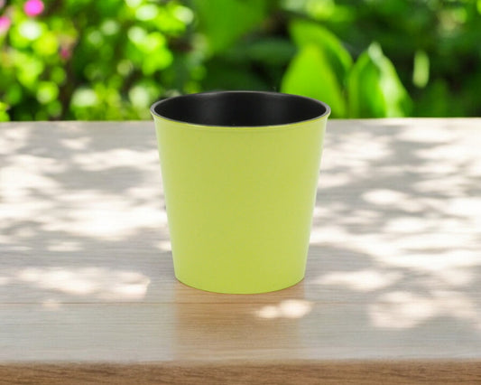 5" Lime Green Recycled Plastic Indoor Outdoor Round Pot Planter