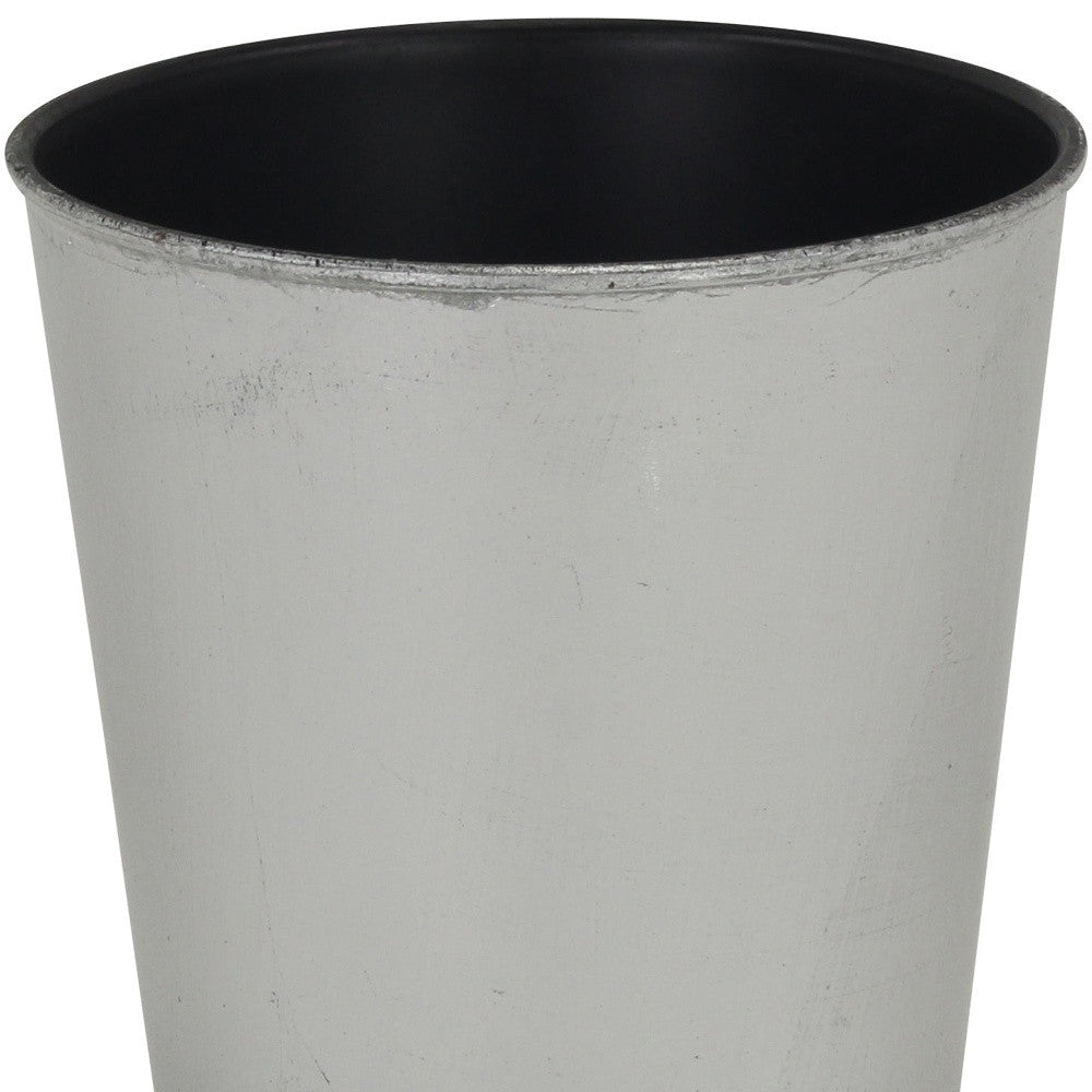 5" Silver Recycled Plastic Indoor Outdoor Round Pot Planter