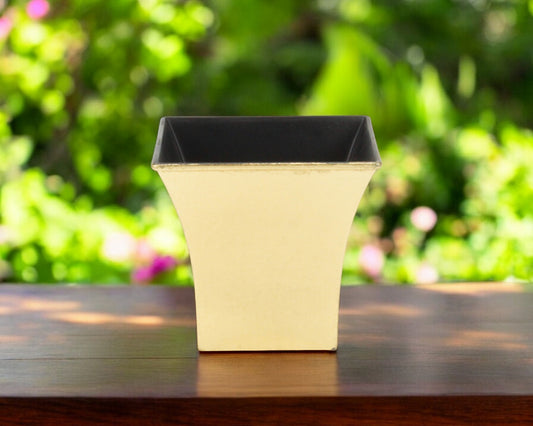 5" Gold Recycled Plastic Indoor Outdoor Square Nursery Pot