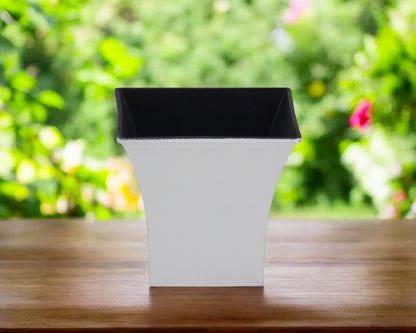 5" White Recycled Plastic Indoor Outdoor Square Pot Planter