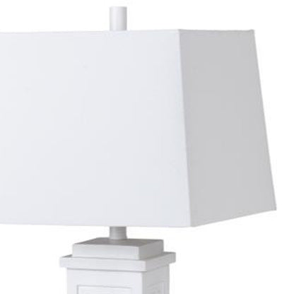 Set of Two 32" White Table Lamp Coastal With White Shade