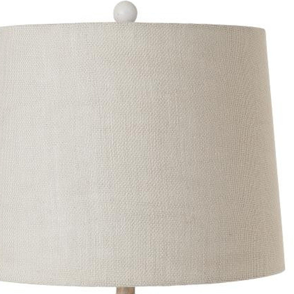 Set of Two 27" Natural White and Blue Novelty Table Lamp Coastal With Off White Empire Shade