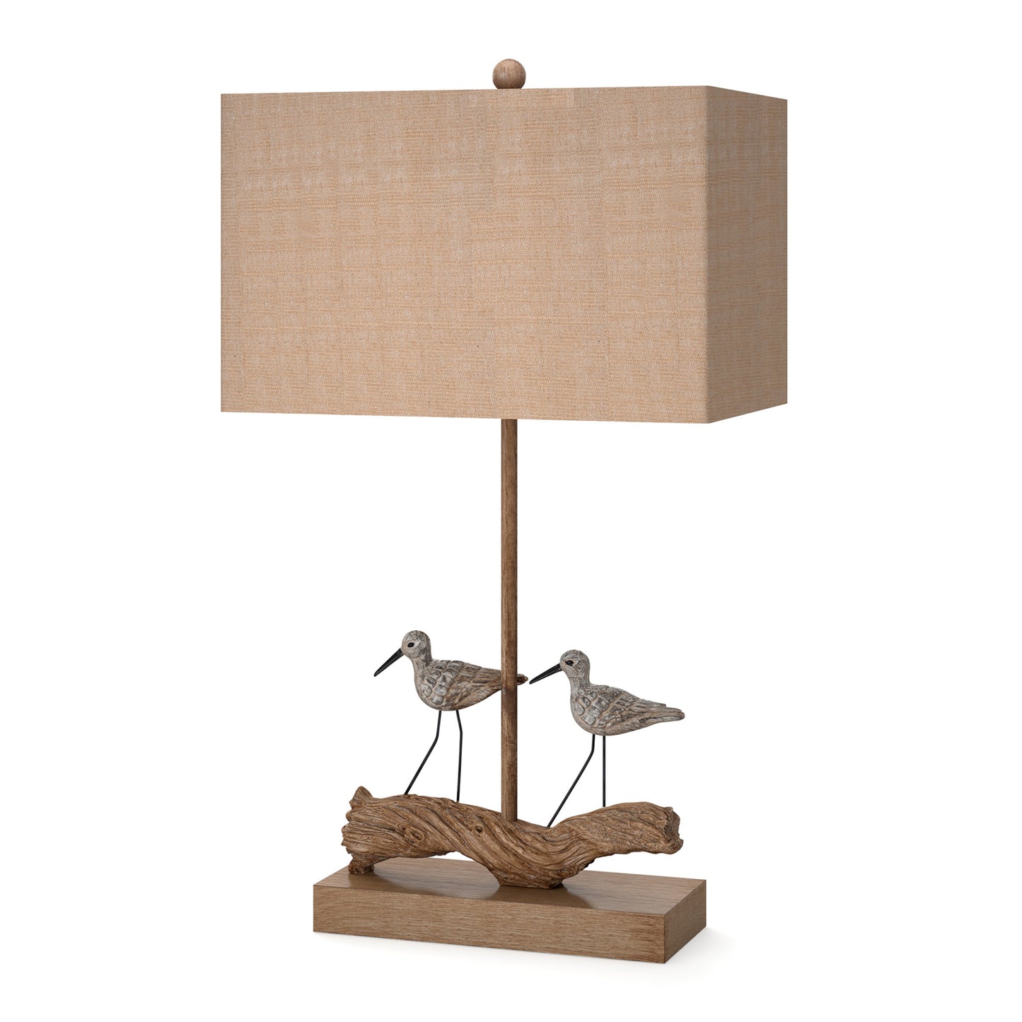 Set of Two 30" Brown Sand Piper Bird Table Lamps With Brown Shade