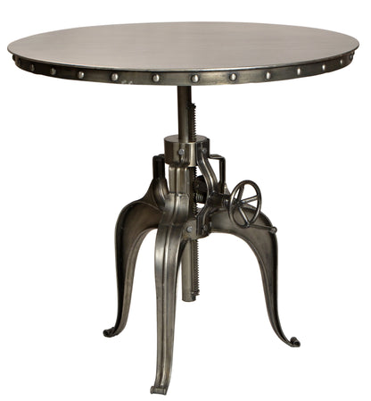 36" Gunmetal Rounded Iron Pedestal Base Dining Table