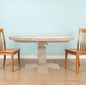 58" Natural Rounded Solid Wood Pedestal Base Dining Table