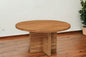 60" Natural Rounded Solid Wood Pedestal Base Dining Table