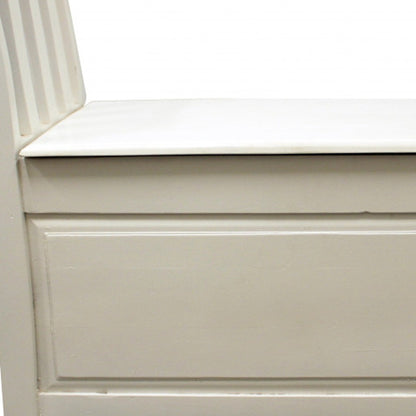 38" White Solid Wood Storage Bench with Flip Top