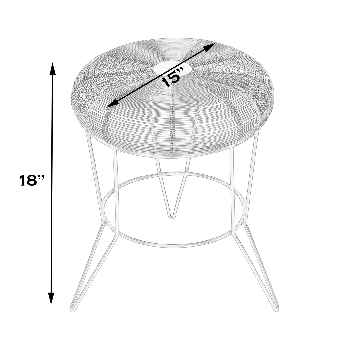 18" Silver Wire Round End Table