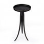 24" Black Distressed Aluminum Round End Table