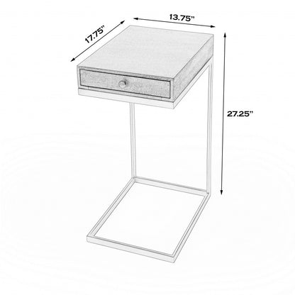 27" Natural Brown Solid And Manufactured Wood Square End Table With Drawer