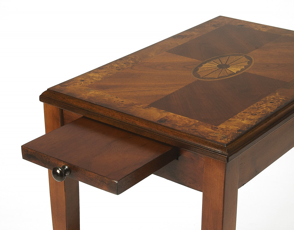 25" Wood Brown End Table With Shelf