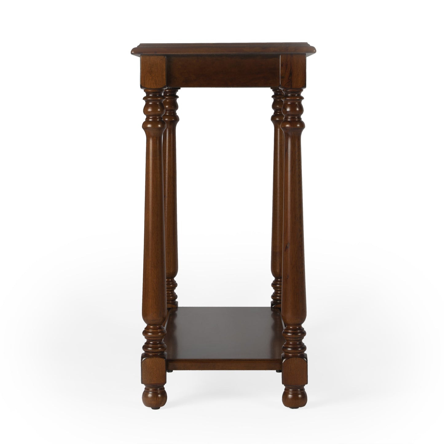 24" Brown End Table With Shelf