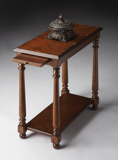 24" Wood Brown End Table With Shelf