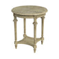 27" Beige Manufactured Wood Round End Table With Shelf