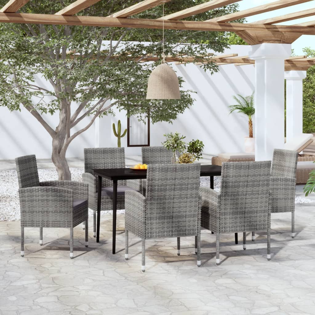 7 Piece Patio Dining Set Anthracite