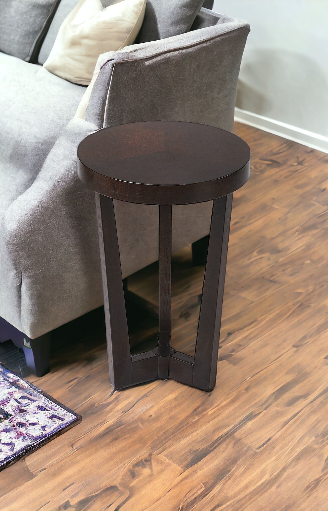 24" Merlot Three Leg Round End Table