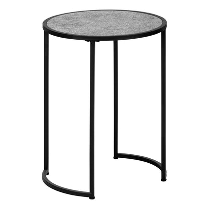 24" Black And Gray Round End Table