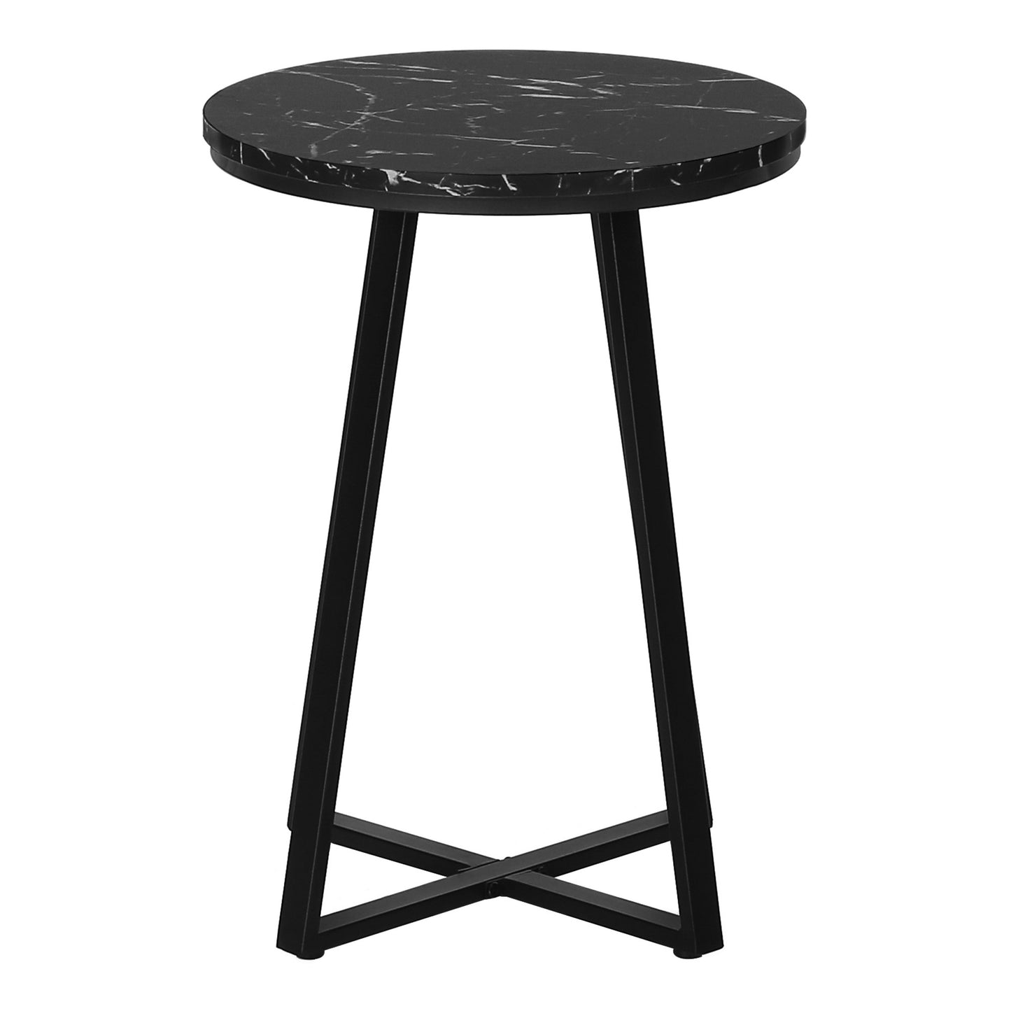 22" Black Round End Table