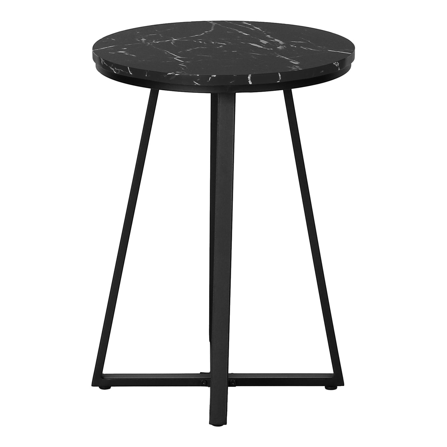 22" Black Round End Table