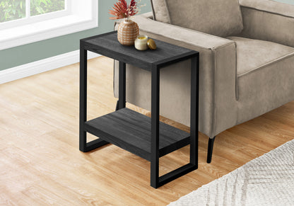 24" Black End Table With Shelf