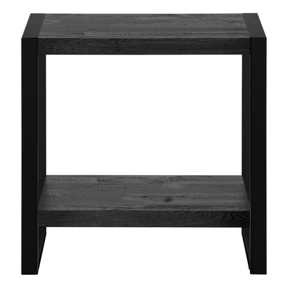 24" Black End Table With Shelf