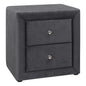 21" Dark Gray Velvet Two Drawer Nightstand