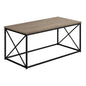 41" Taupe And Black Metal Coffee Table