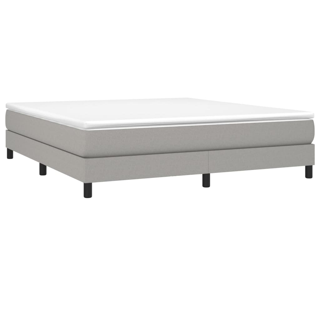 Bed Frame without Mattress Light Gray California King Fabric (US Only)