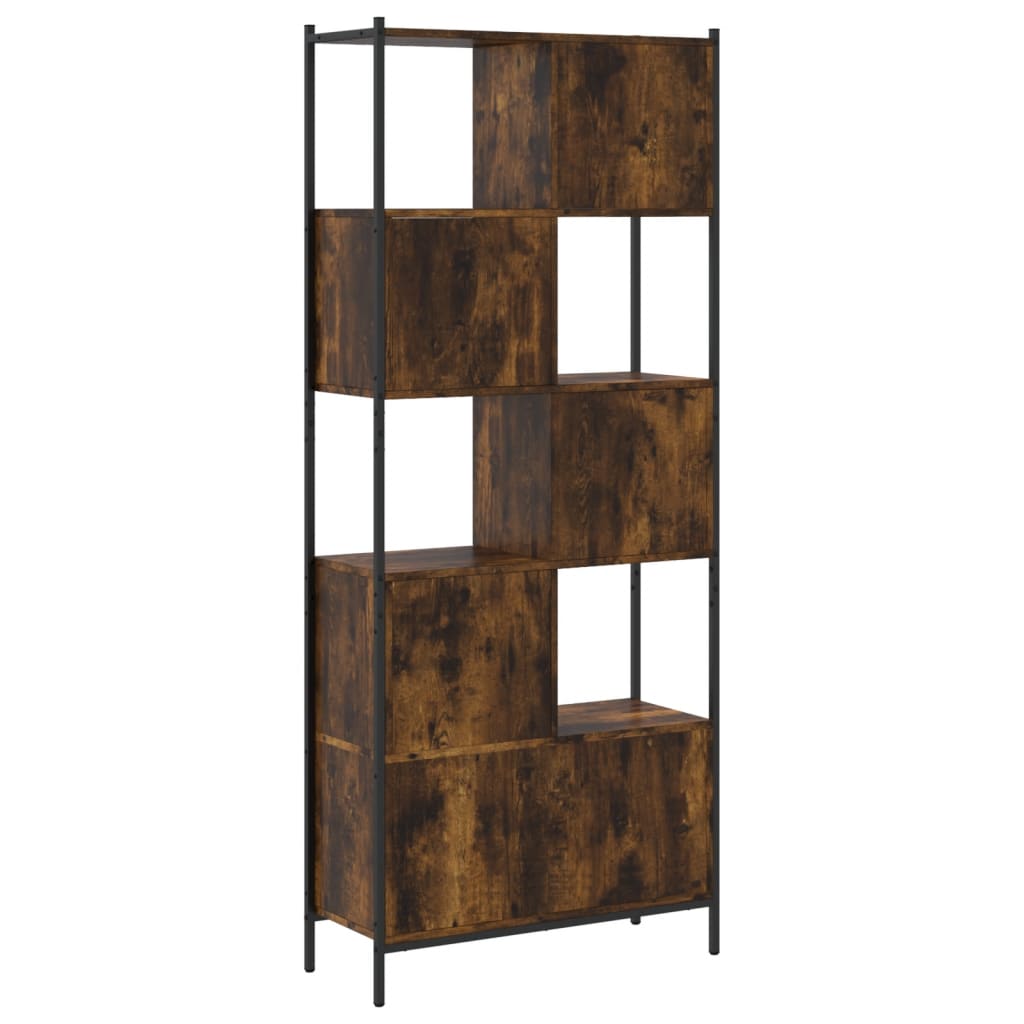 Bookcase Smoked Oak 28.3"x11"x67.7" Engineered Wood