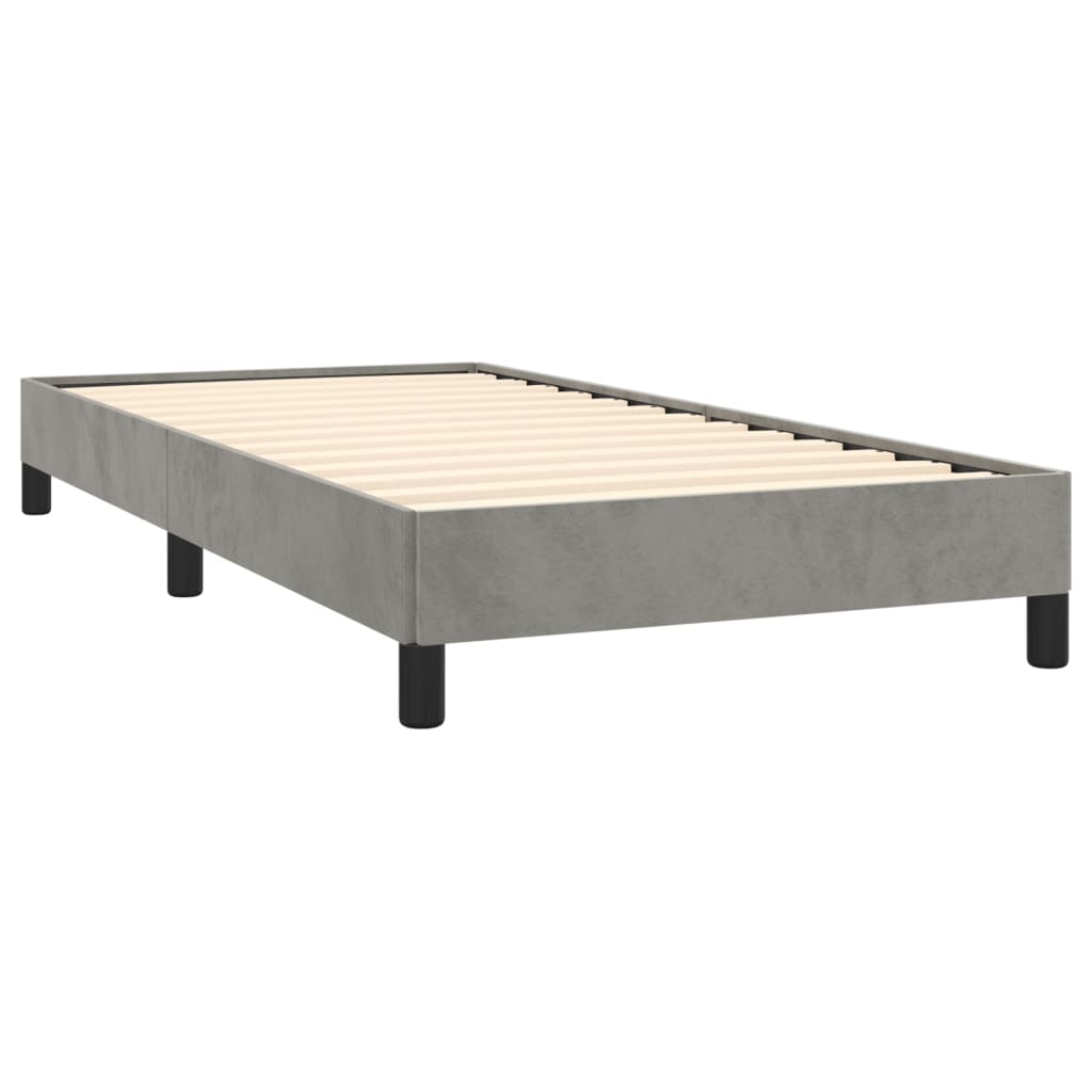 Bed Frame without Mattress Light Gray 39.4"x74.8" Twin Velvet