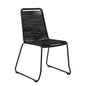 Set of Two 23" Black Metal Outdoor Dining Chair