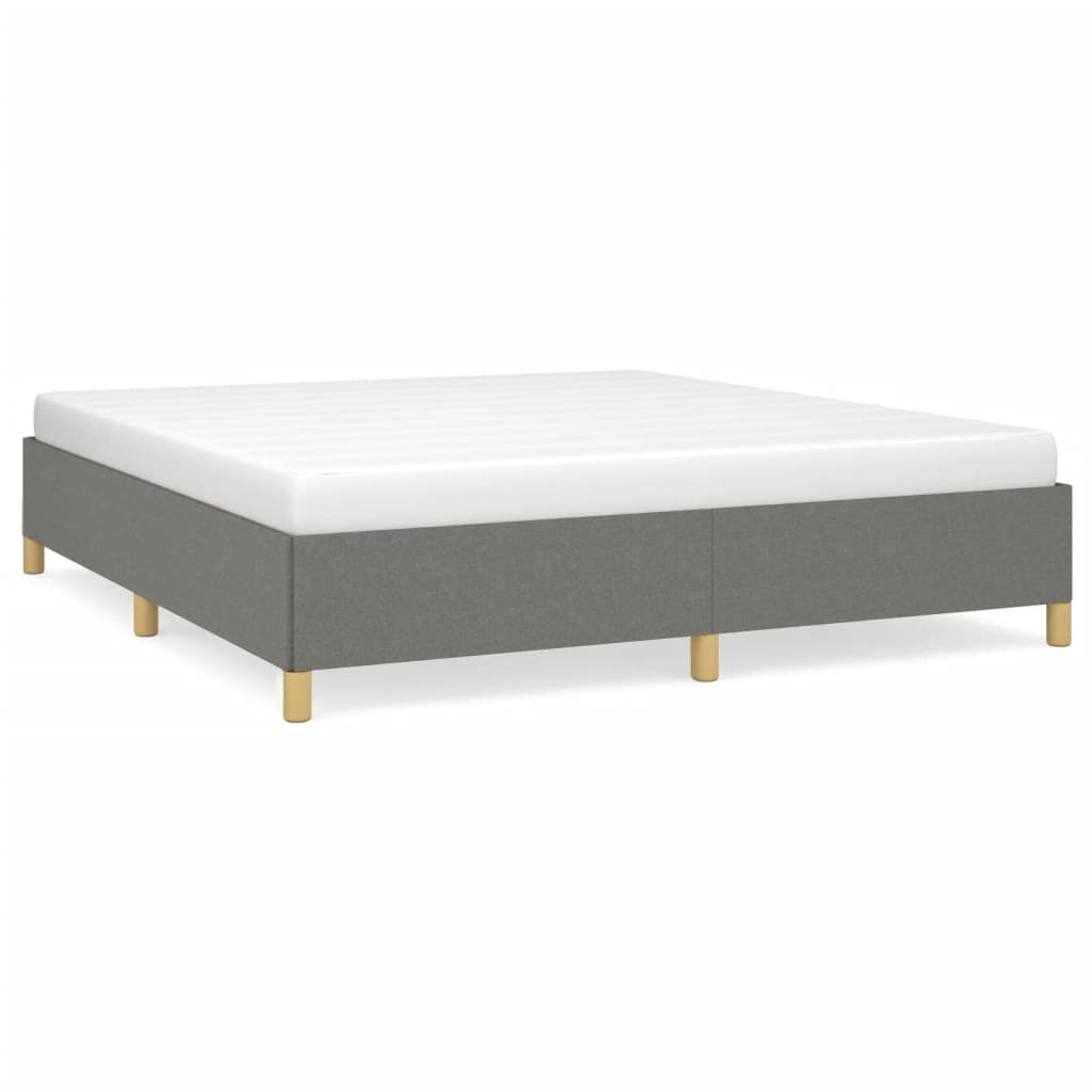 Bed Frame without Mattress Dark Gray California King Fabric