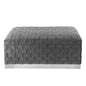 40" Gray And Silver Upholstered Velvet Bench