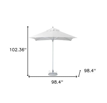 8' White Polyester Square Market Patio Umbrella