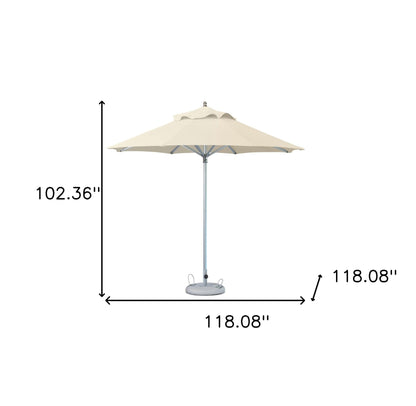 10' Ecru Polyester Round Market Patio Umbrella