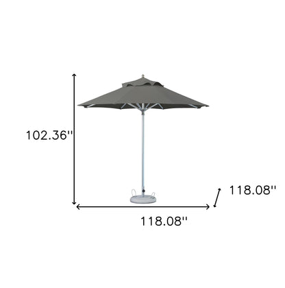 10' Charcoal Polyester Round Market Patio Umbrella