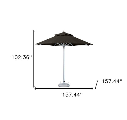 13' Black Polyester Round Market Patio Umbrella