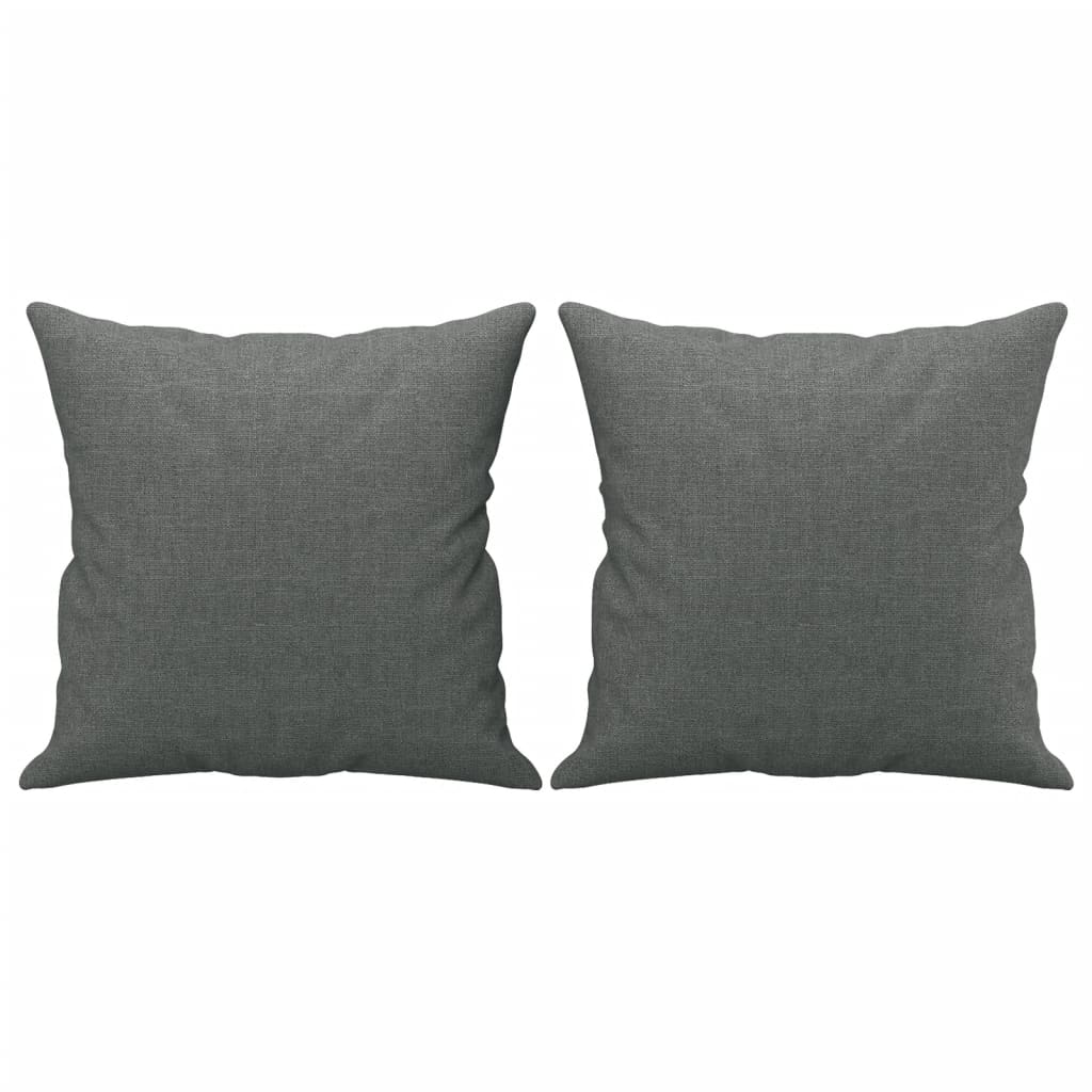 2 Piece Sofa Set with Pillows Dark Gray Fabric