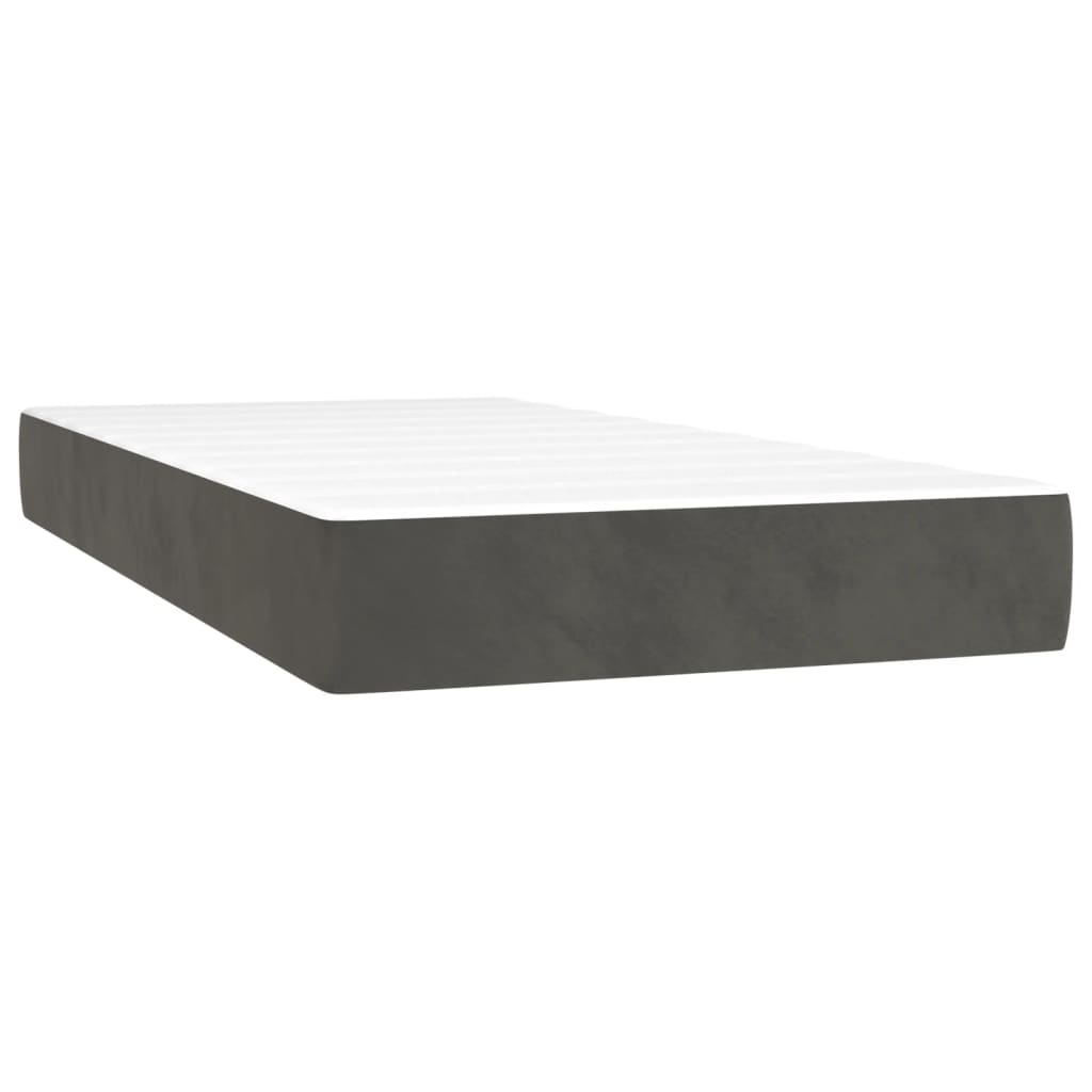 Box Spring Bed with Mattress Dark Gray 39.4"x79.9" Twin XL Velvet