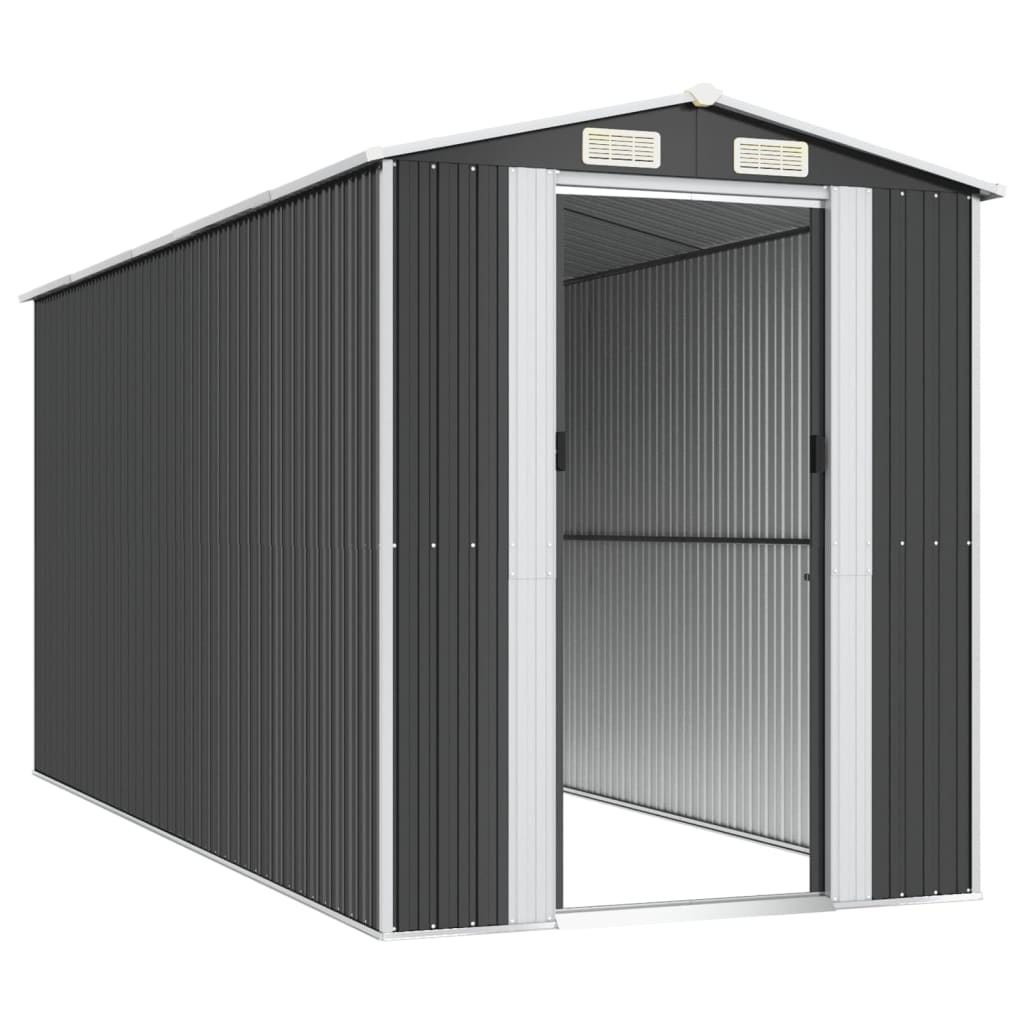 Garden Shed Anthracite 75.6"x173.2"x87.8" Galvanized Steel