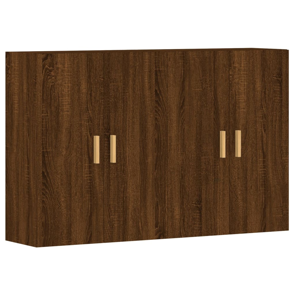 Wall Mounted Cabinets 2 pcs Brown Oak Engineered Wood