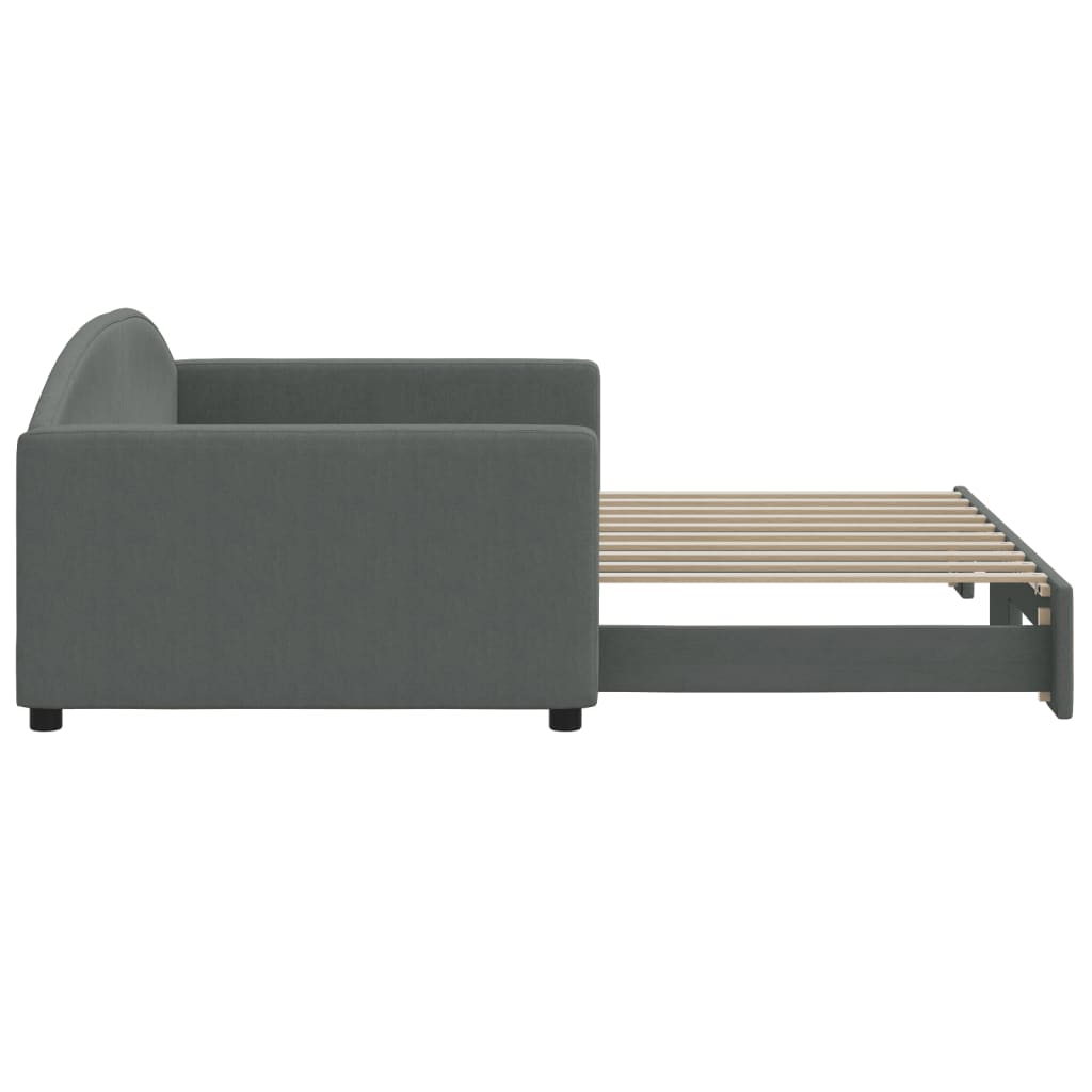 Daybed with Trundle without Mattress Dark Gray 39.4"x74.8"