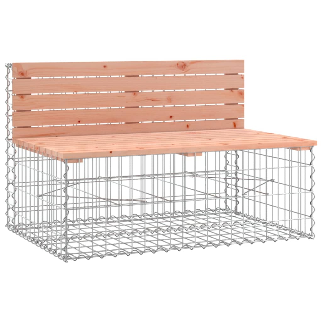 Patio Bench with Gabion Basket Solid Wood Douglas